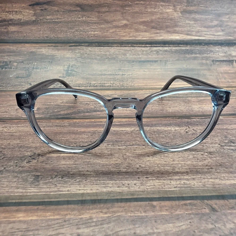 Warby Parker Percey M 371 Eyeglasses Translucent Grey Round Frames 48-20-140